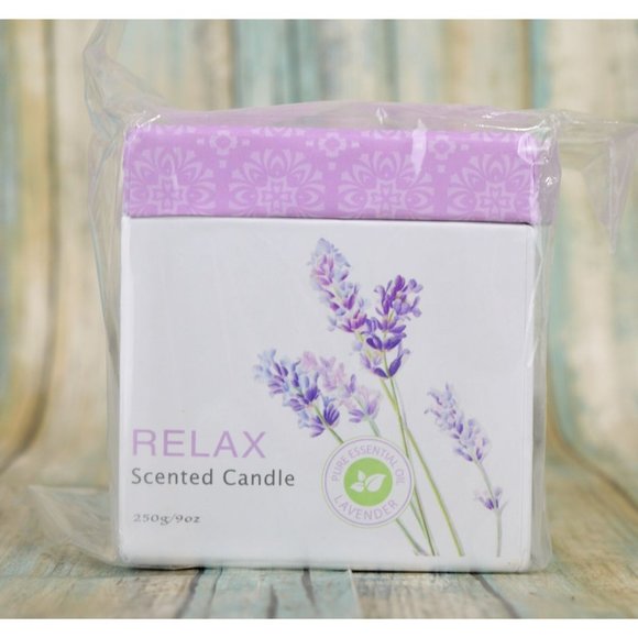 Natural Soy Wax Lavender Candle Relax Scented 9oz NEW - Picture 1 of 6